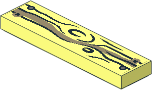 Tile  1 x  4 with Wood Grain and Nails Type 4 Sticker