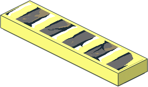 Tile  1 x  4 with Bricks and Cracks Type 2 Sticker