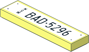 Tile  1 x  4 with  White Australian License Plate "NSW BAD 5296" Sticker