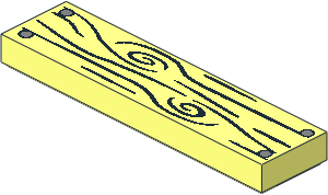 Tile  1 x  4 with Wood Grain and 4 Nails Pattern