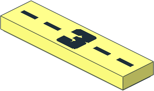 Tile  1 x  4 with "--3--" Pattern