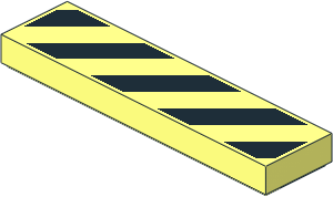 Tile  1 x  4 with Black Danger Stripes Type 2 Pattern