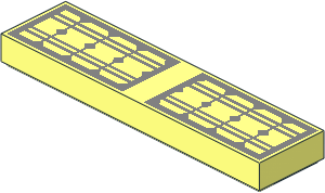 Tile  1 x  4 with Solar Panels Pattern