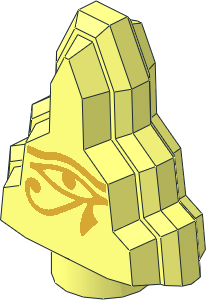 Rock Stepped with Gold Egyptian Eye of Horus Pattern