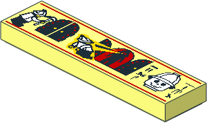 Tile  1 x  4 with Hieroglyphs and Minifig Pattern