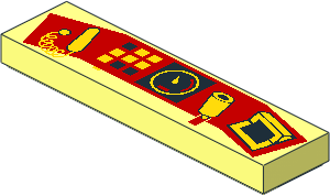 Tile  1 x  4 with Control Panel Pattern