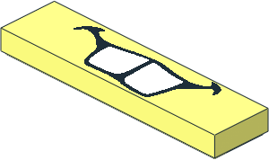 Tile  1 x  4 with Teeth Pattern