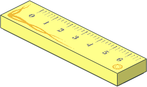Tile  1 x  4 with Ruler and Golden Trim Pattern