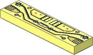 Tile  1 x  4 with Black and Copper Circuits Pattern