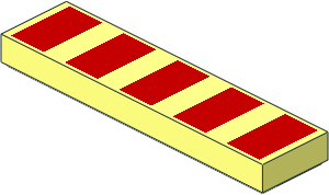 Tile  1 x  4 with 5 Red Stripes Type  2 Pattern