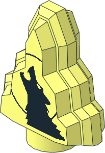 Rock Stepped with Black Wolf Pattern