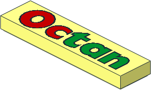 Tile  1 x  4 with "Octan" Text Pattern