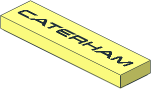 Tile  1 x  4 with Black "CATERHAM" Pattern