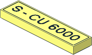 Tile  1 x  4 with "S CU 6000" License Plate Pattern
