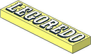 Tile  1 x  4 with "LEGOREDO" Pattern