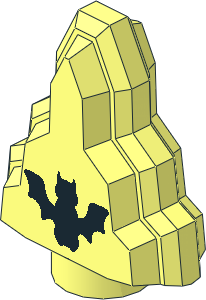 Rock Stepped with Black Bat Pattern