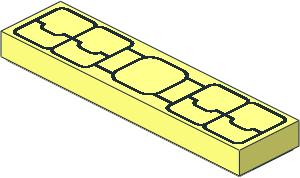 Tile  1 x  4 with Black Utility Belt Pattern