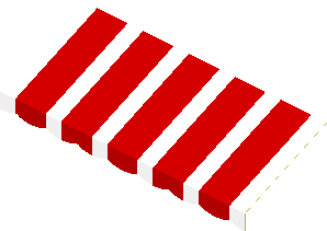 Sticker  2.6 x  6 with White and Red Stripes (Formed)