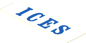 Sticker  1.1 x  3.9 with "ICES"