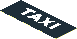 Sticker  1.1 x  2.9 with White "TAXI"