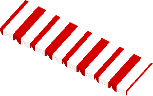 Sticker  2.6 x 10 with White/Red Stripes (Formed)