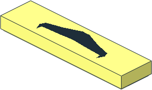 Tile  1 x  4 with Black Moustache Pattern