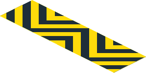 Sticker  1.1 x  3.9 with Danger Stripes Zigzag