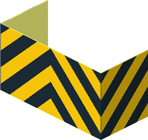 Sticker  1.1 x  3.9 with Danger Stripes Zigzag (Formed)