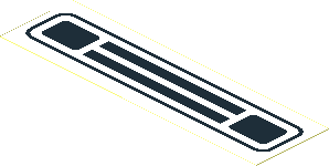 Sticker  1.1 x  3.9 with Black Town Car Grille on White Background