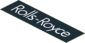 Sticker  1.1 x  3.9 with White "Rolls-Royce" on Black Background