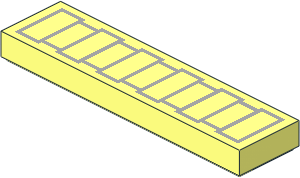 Tile  1 x  4 with 11 Light Bluish Grey Rectangles Pattern