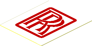 Sticker  1.1 x  0.9 with Red Rolls-Royce Logo on White Background