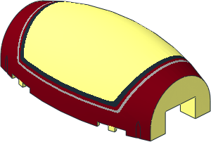 Windscreen  6 x 10 x  3 with  1 x  2 x  1 Cutout - Ovoid with SW Republic Gunship Cockpit, Single Window Pattern