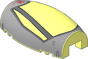 Windscreen  6 x 10 x  3 with  1 x  2 x  1 Cutout - Ovoid with SW B-Wing Cockpit Pattern