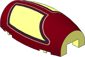 Windscreen  6 x 10 x  3 with  1 x  2 x  1 Cutout - Ovoid with SW Republic Gunship Cockpit, Dual Window Pattern