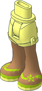 Figure Friends Hips and Legs with Shorts with Medium Nougat Legs and Lime Flower Sandals Pattern