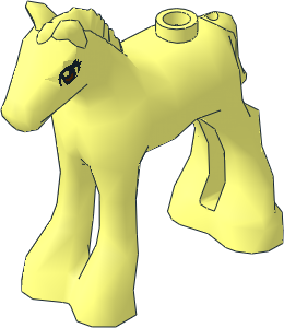 Animal Foal Friends with Reddish Brown Eyes and Three Black Eyelashes Pattern