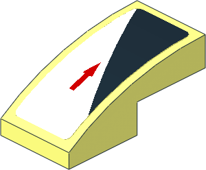 Slope Brick Curved  2 x  1 with Red Arrow and Black Triangle on White Background Left Sticker