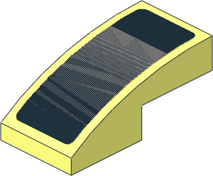 Slope Brick Curved  2 x  1 Black and Grey Face Sticker