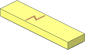 Tile  1 x  4 with Medium Nougat Lightning Shape Pattern