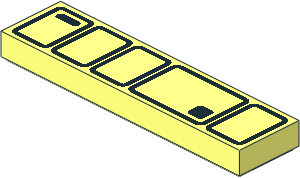 Tile  1 x  4 with Black Stormtrooper Utility Belt Pattern