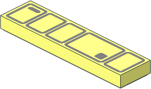 Tile  1 x  4 with Metallic Silver Stormtrooper Utility Belt Pattern