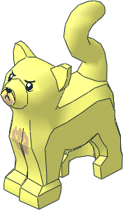 Animal Cat Standing Looking Forward with Tan Breast, Tan Chin and Black Nose Angry Face Pattern