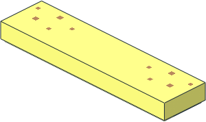 Tile  1 x  4 with 10 Medium Nougat Squares Pattern