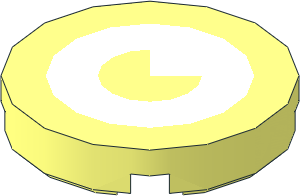 Tile  2 x  2 Round with White Eye Pattern