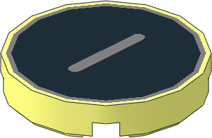 Tile  2 x  2 Round with Metallic Silver "I" on Black Background Pattern