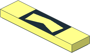 Tile  1 x  4 with Black Beard and Moustache Rectangular Pattern