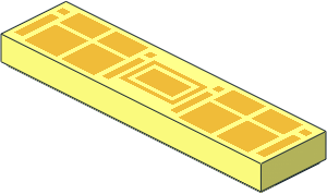 Tile  1 x  4 with Metallic Gold Utility Belt Pattern