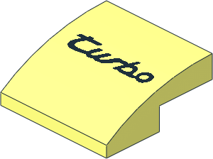 Slope Brick Curved  2 x  2 x  0.667 with Black "turbo" Pattern