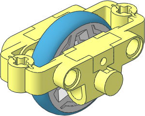 Motor Inertia Flywheel  4 x  6 x  2 with Metal Wheel and Dark Azure Tyre Pattern